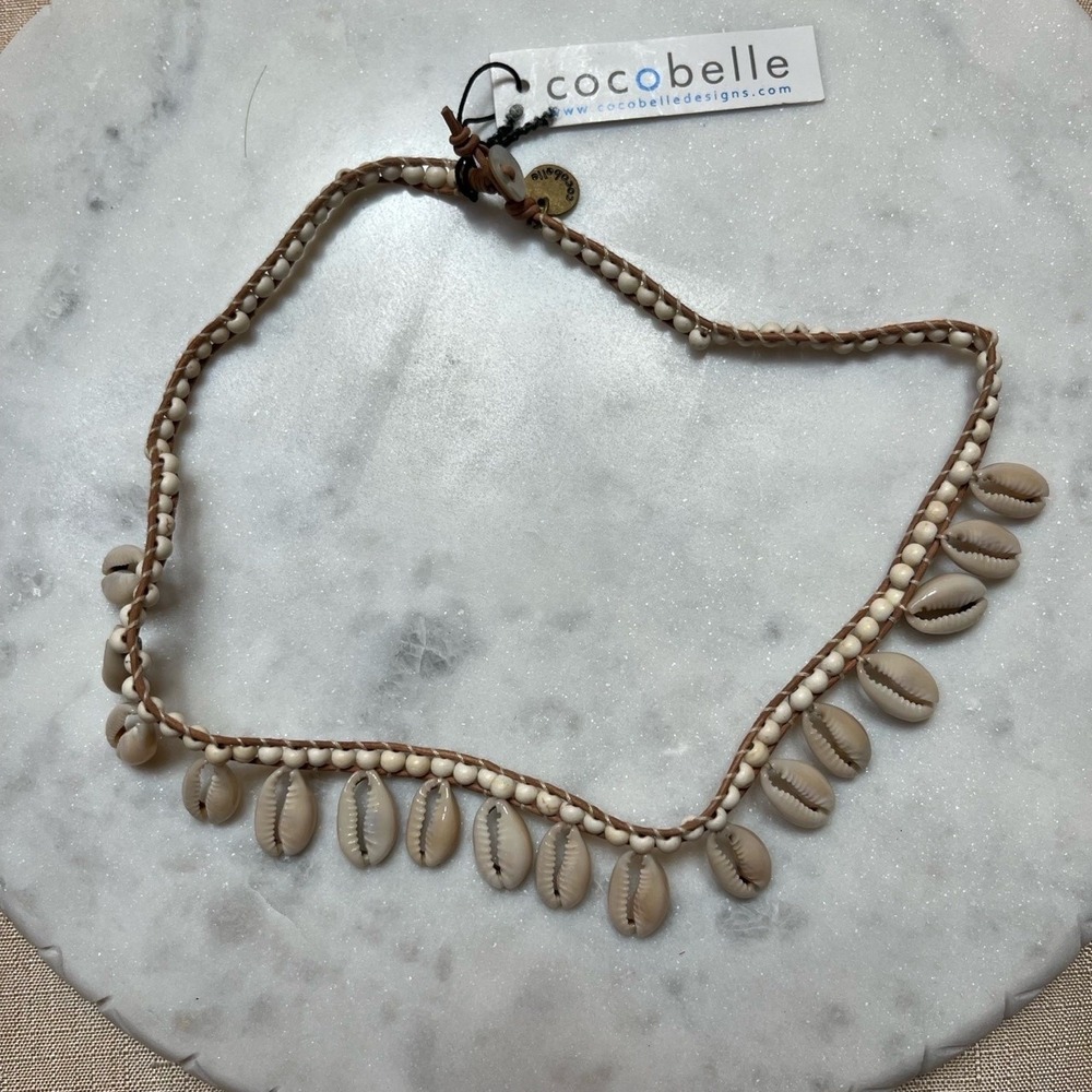 Anthropologie Cocobelle Shell Necklace Ko Tao Ivory Coastal Bohemian Jewelry New